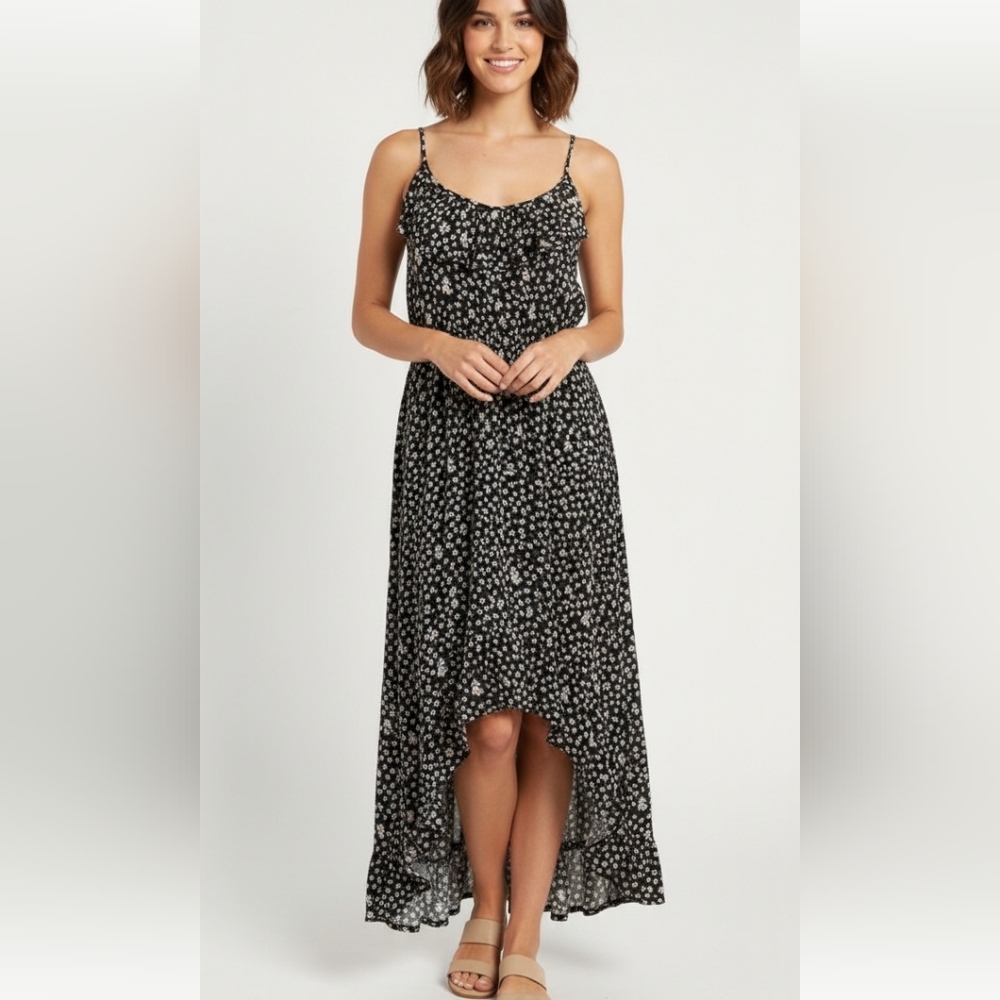 MAXI dress floral ditsy calico floral print Small @V